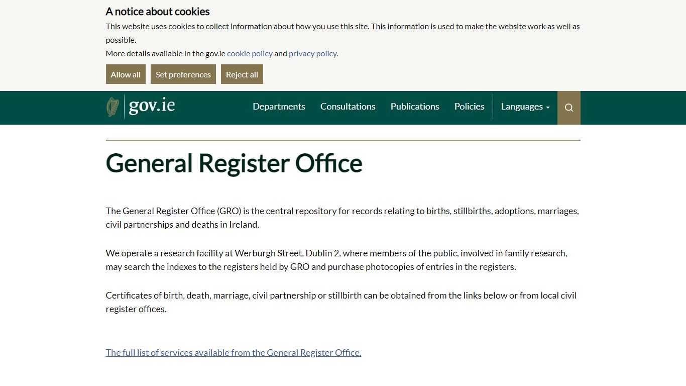 gov.ie - General Register Office